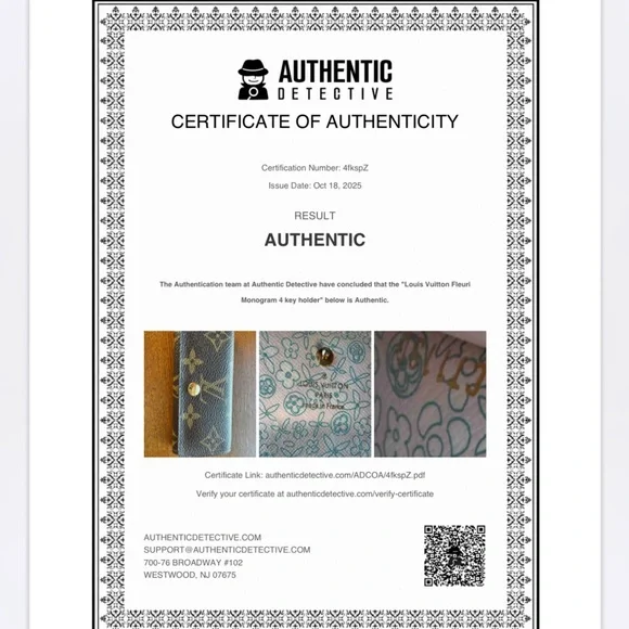 LOUIS VUITTON Monogram Limited Edition Interior Pattern 4 Ring Key Holder W/COA - Picture 14 of 14